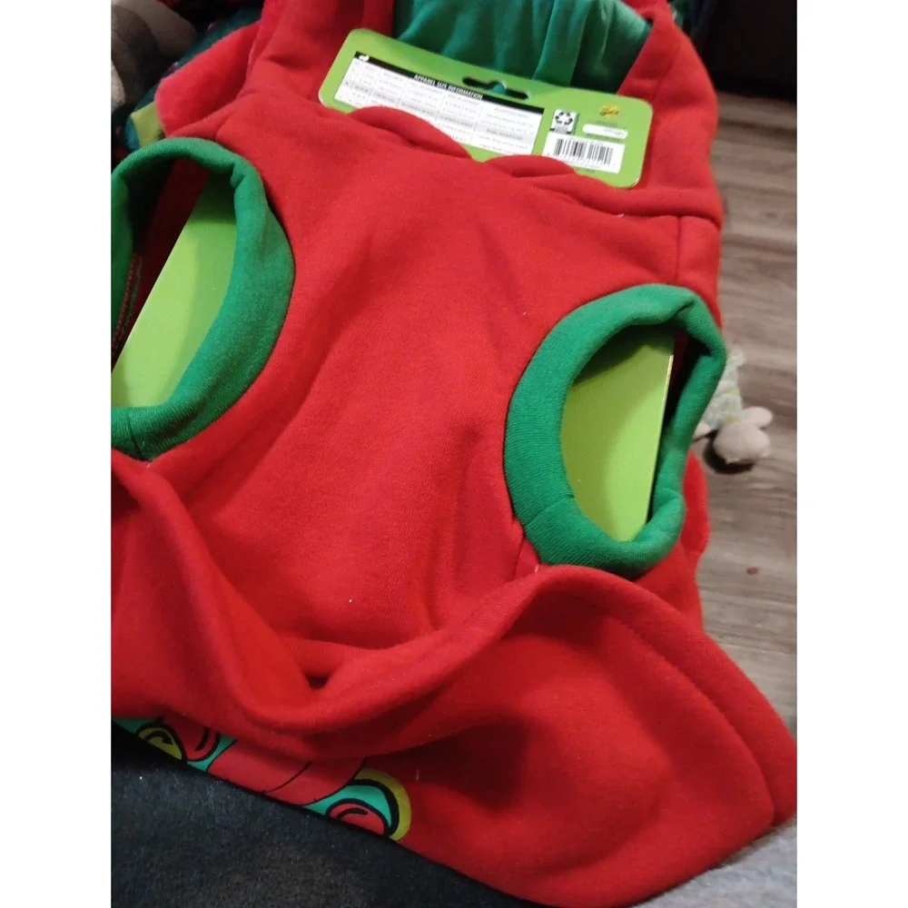Dr. Seuss NWT Sz XS The Lil Grinch Christmas Holiday Pet Hooded PJs Dogs Red